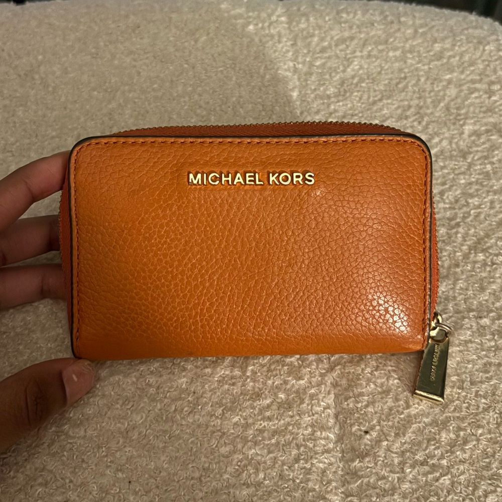 Michael Kors Vibrant Orange Leather Wallet